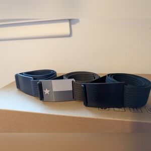 Grip6 Collections 3 Belts XL, Black, Navy, Tan And Texas Buckle.